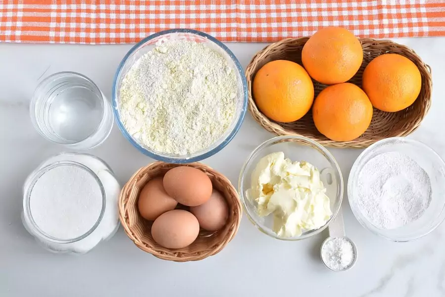 Ingredients for Gluten Free Orange Drizzle Cake