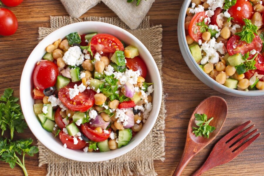 How to serve Greek Chickpea Salad