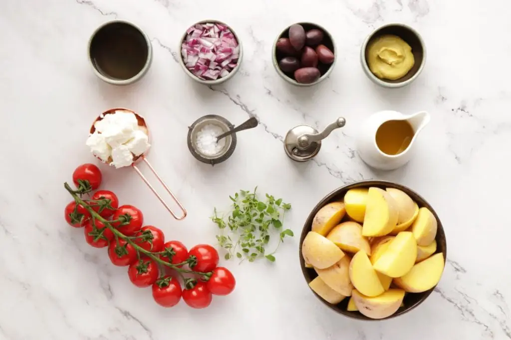 Ingredients for Greek Potato Salad