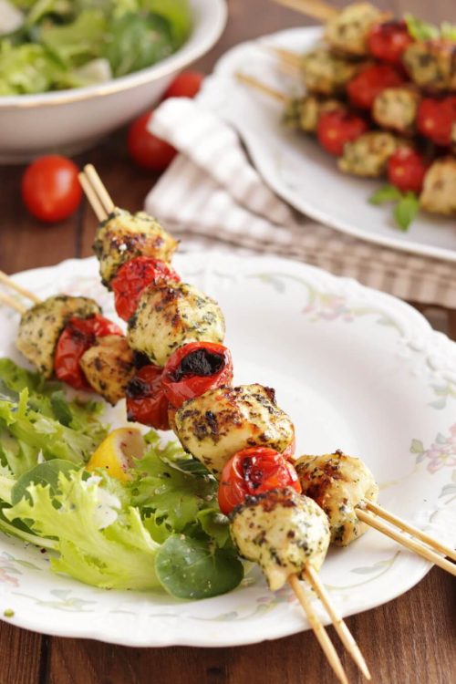 Grilled Chicken and Tomato Kebabs
