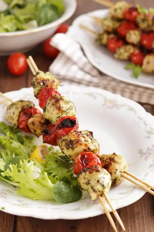 Grilled Chicken and Tomato Kebabs