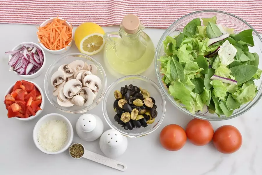 Ingredients for Italian Salad with Lemon Vinaigrette