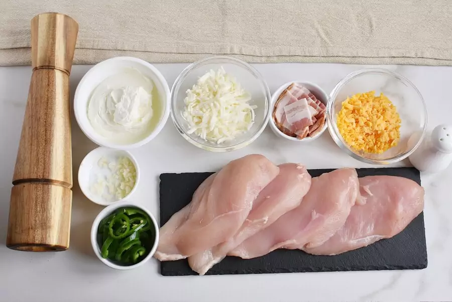 Ingredients for Jalapeño Popper Stuffed Chicken