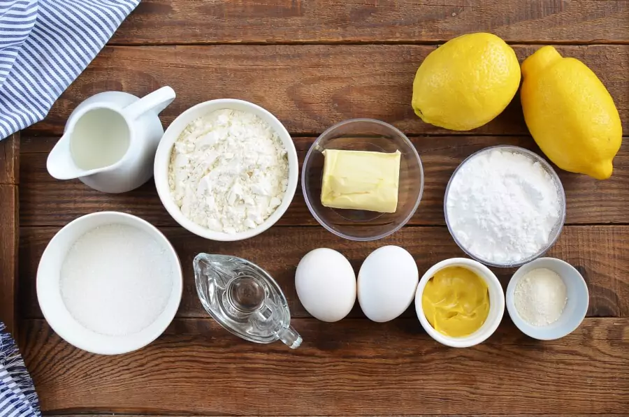 Ingredients for Lemon Drizzle Slices