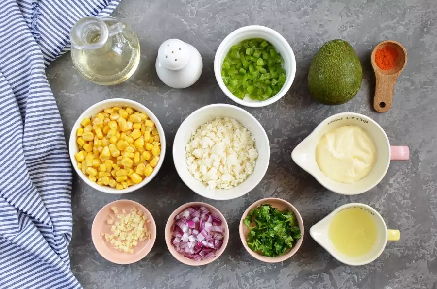 Ingredients for Lightened Up Mexican Corn Dip