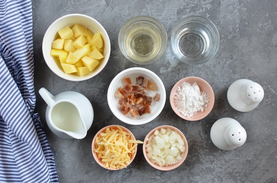Ingridiens for Microwave Potato Soup
