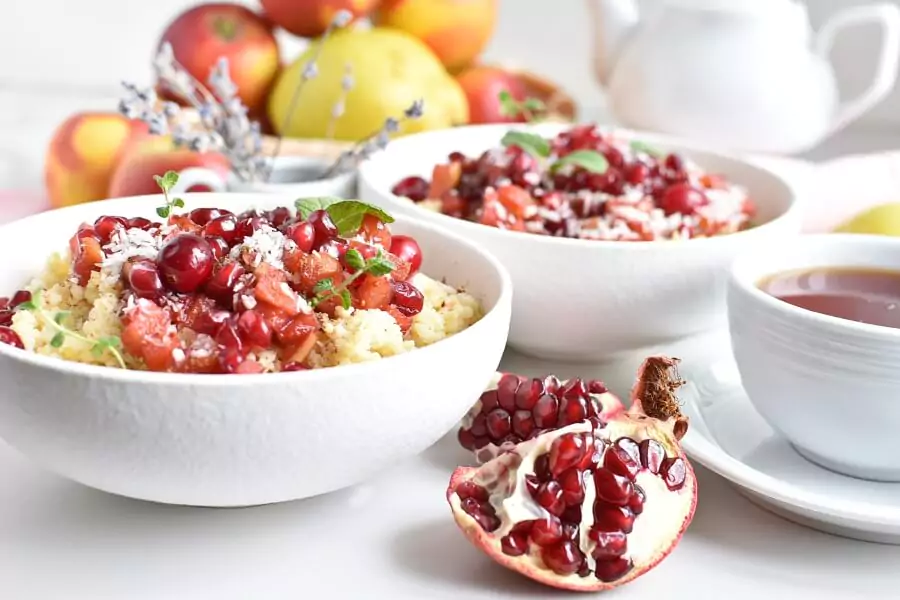 Millet Porridge with Cranberries and Quince
