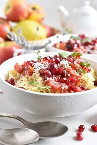 Millet Porridge with Cranberries and Quince