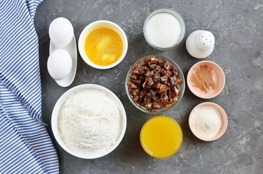 Ingredients for Orange Date Bread