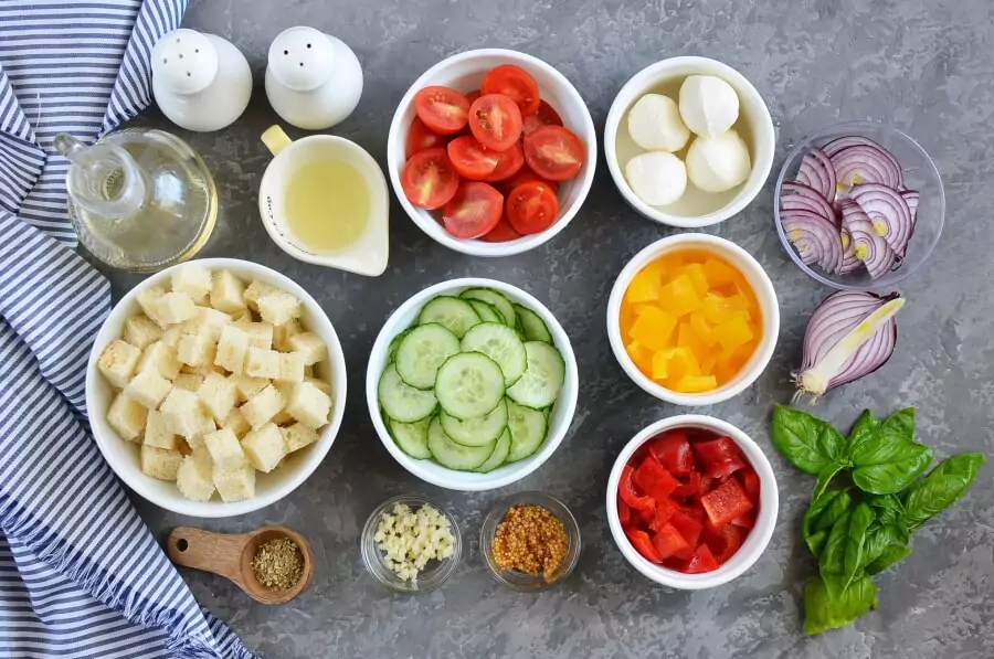 Ingredients for Panzanella Salad