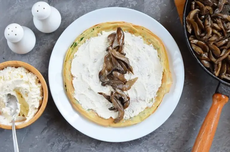 Step 8 - Pea Shoot Pancakes with Oyster Mushrooms
