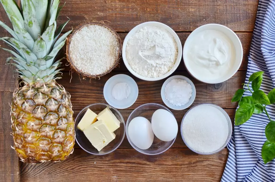 Ingredients for Pineapple & Coconut Cake