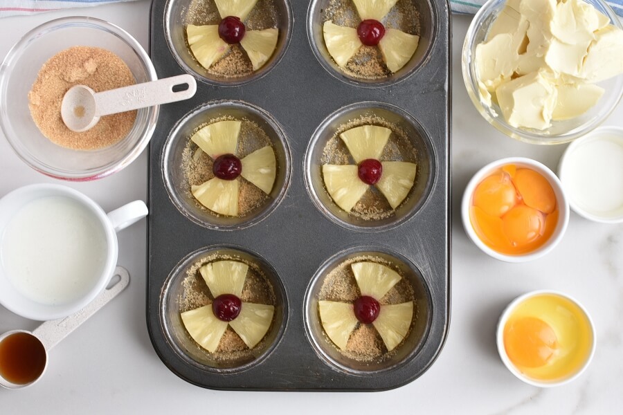 Pineapple Upside-Down Cupcakes recipe - step 6