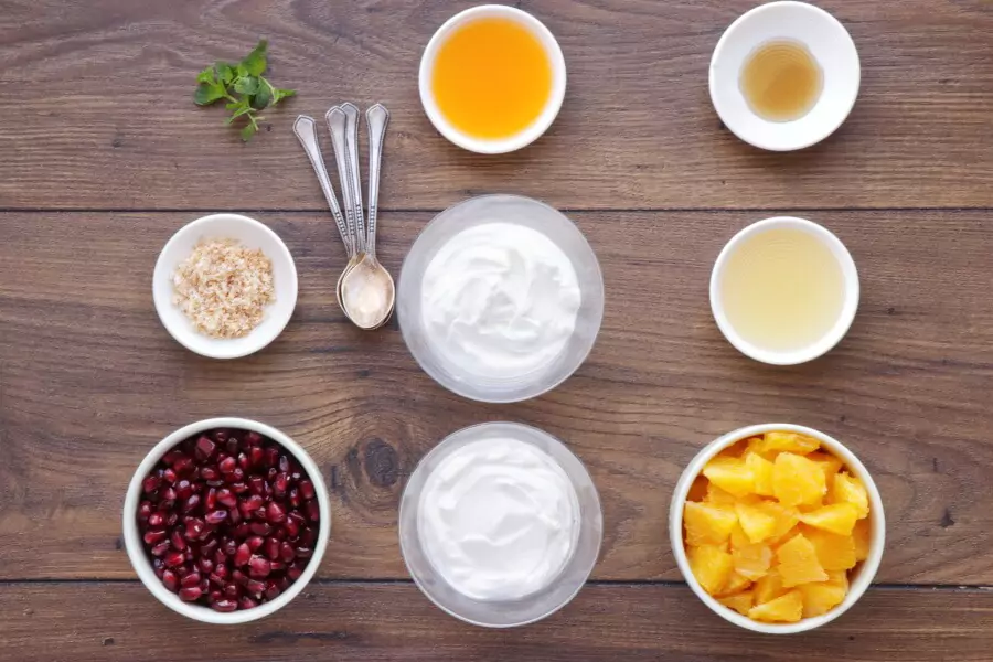 Ingredients for Pomegranate and Orange Fruit Salad