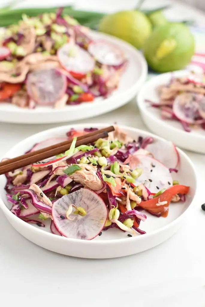 Red Cabbage Salad with Shredded Chicken