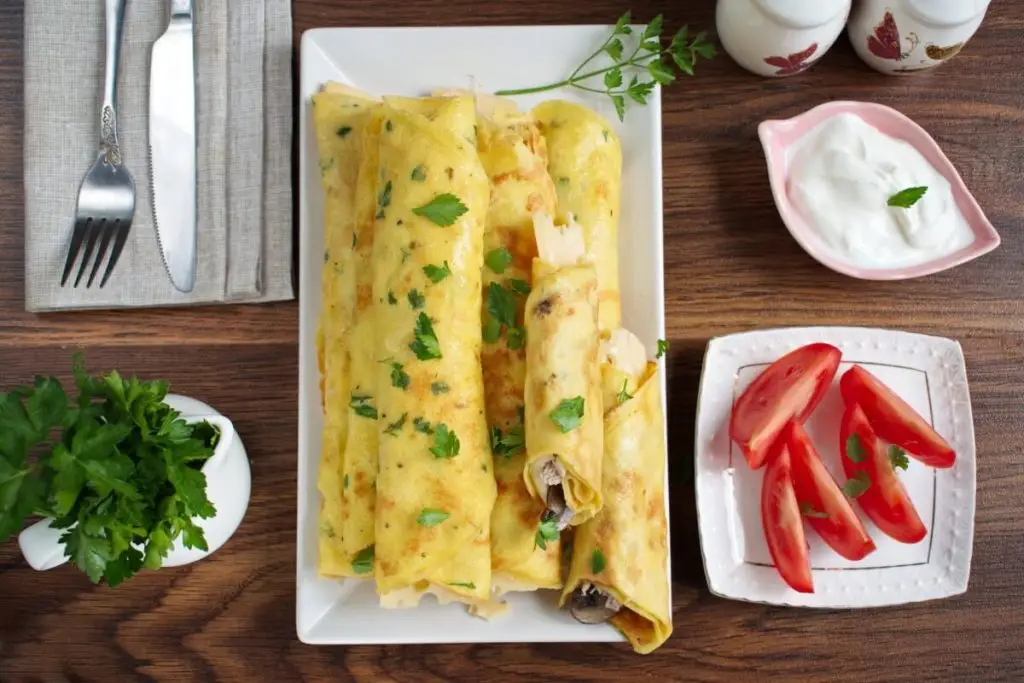 Savory Crepes with Turkey & Mushroom