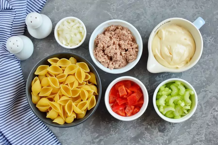 Ingredients for Simple Tuna Macaroni Salad