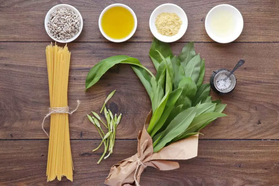 Ingredients for Vegan Wild Garlic Pasta