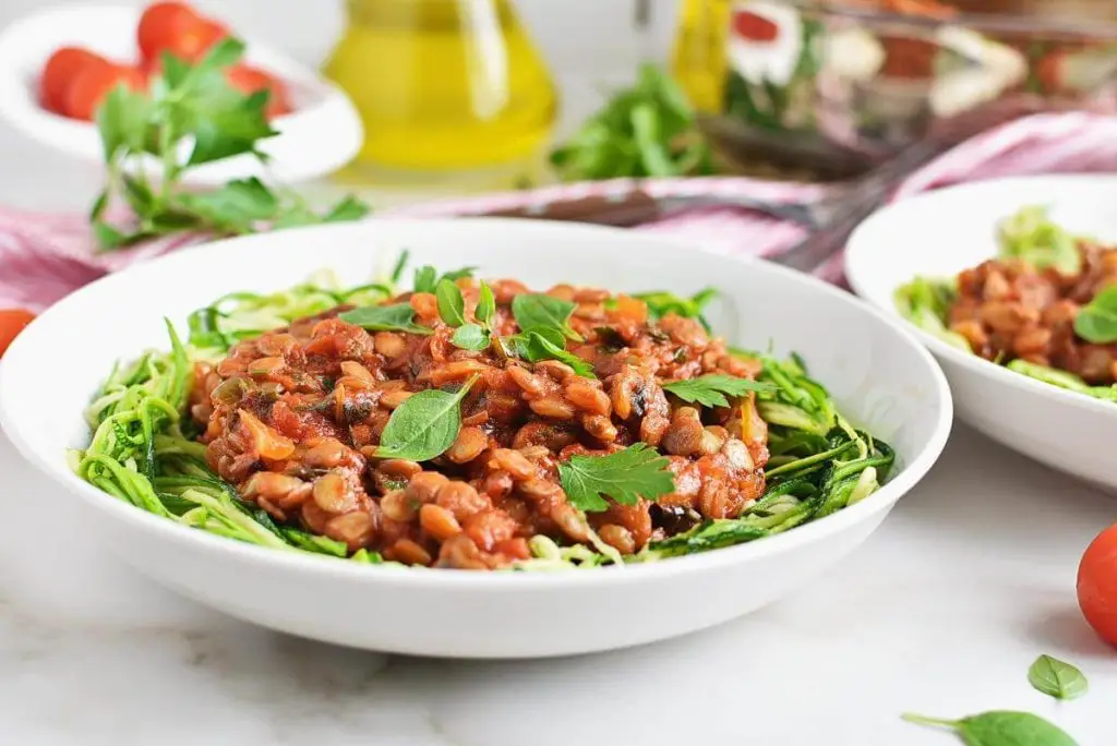 30 Minute Spicy Lentil Bolognese