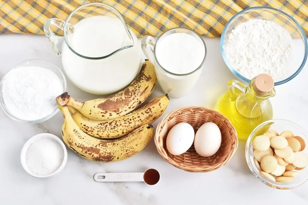 Ingredients for Banana Pudding Poke Cake