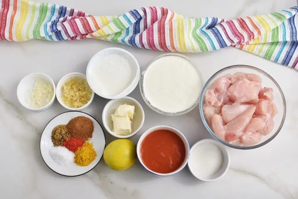 Ingredients for Butter Chicken