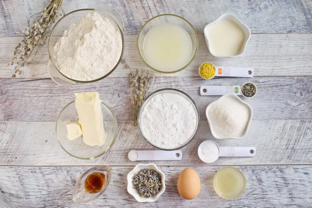 Ingredients for Buttermilk Lavender Scones