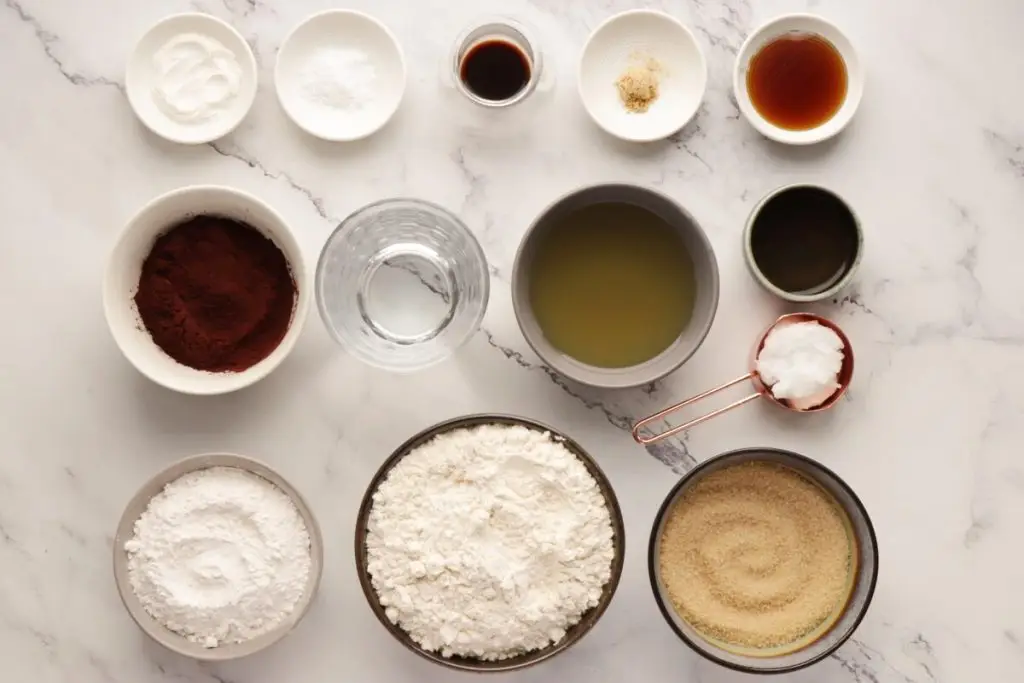 Ingredients for Chocolate Crazy Cake