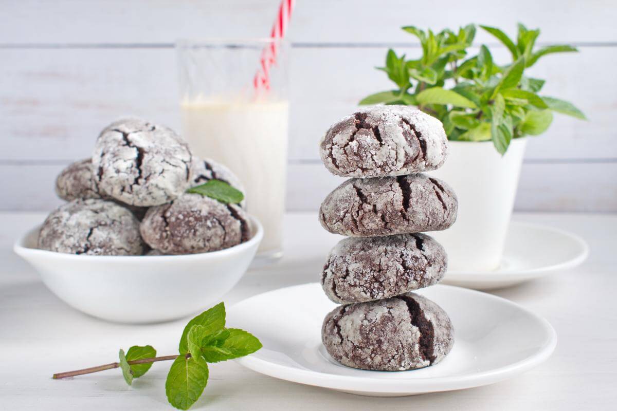 Chocolate Mint Crinkle Cookies recipe-Peppermint Chocolate Crinkle Cookies Recipe-chocolate peppermint crinkle cookies