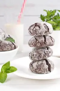 Chocolate Mint Crinkle Cookies