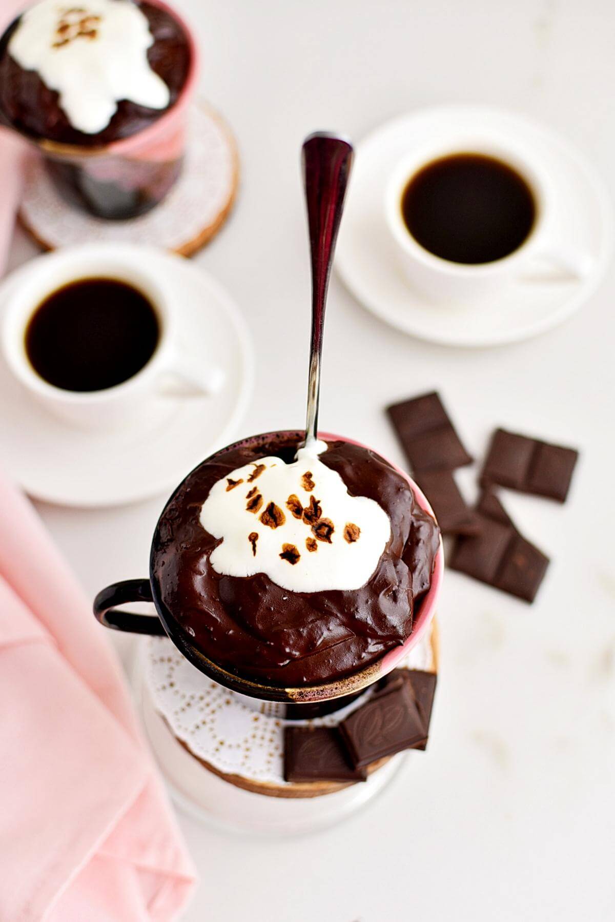 Chocolate pudding online in a mug