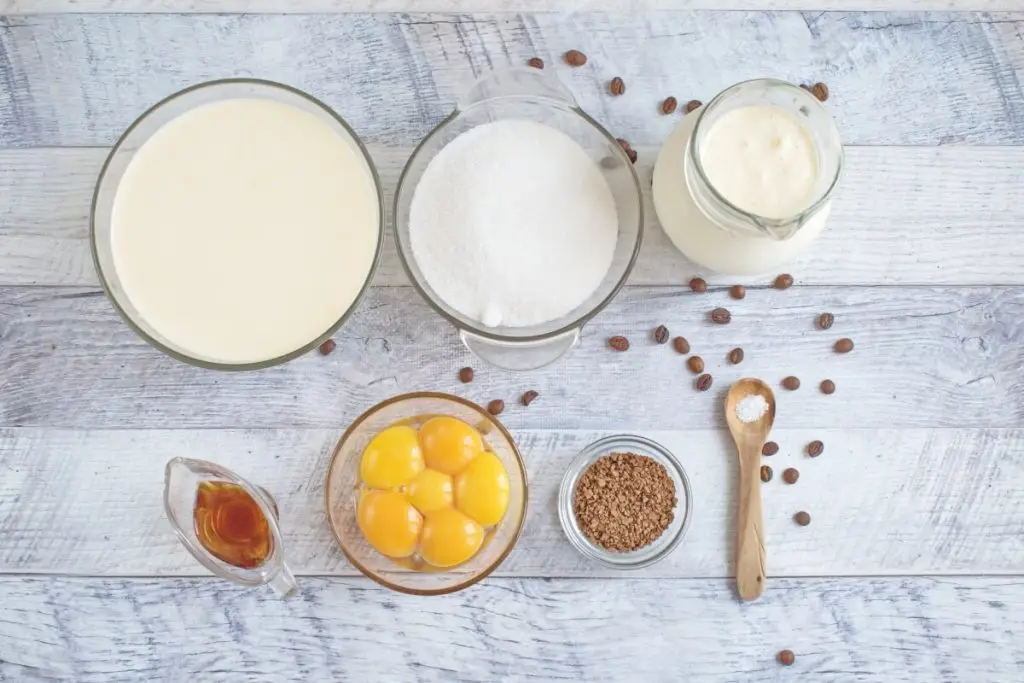 Ingredients for Coffee Ice Cream