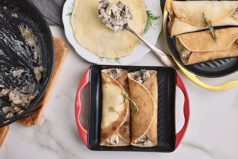 Step 6 - Vegan Creamy Mushroom Crepes