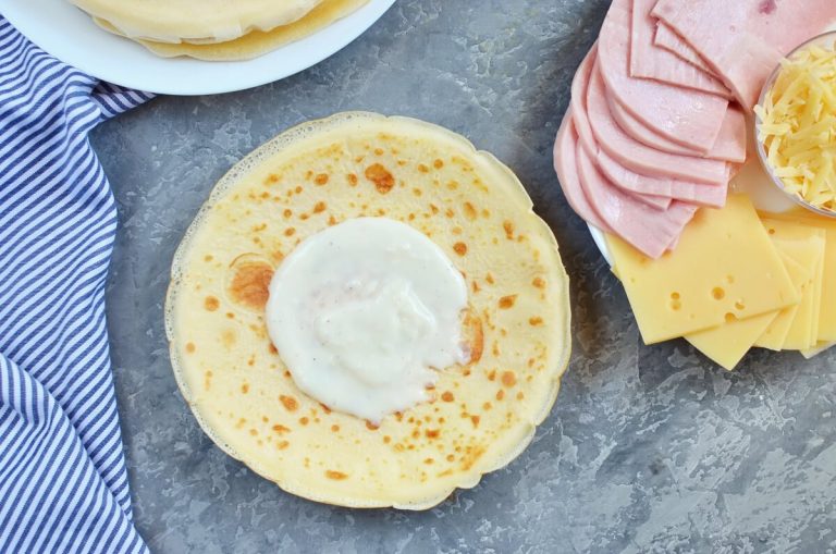 Step 5 - Crepes Stuffed with Ham & Cheese
