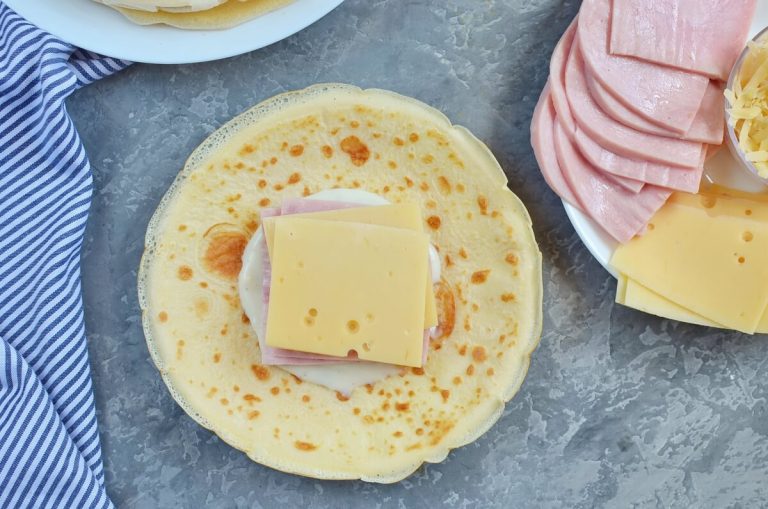 Step 5 - Crepes Stuffed with Ham & Cheese