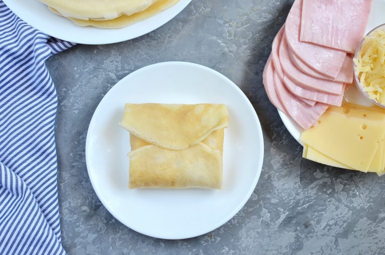 Step 5 - Crepes Stuffed with Ham & Cheese