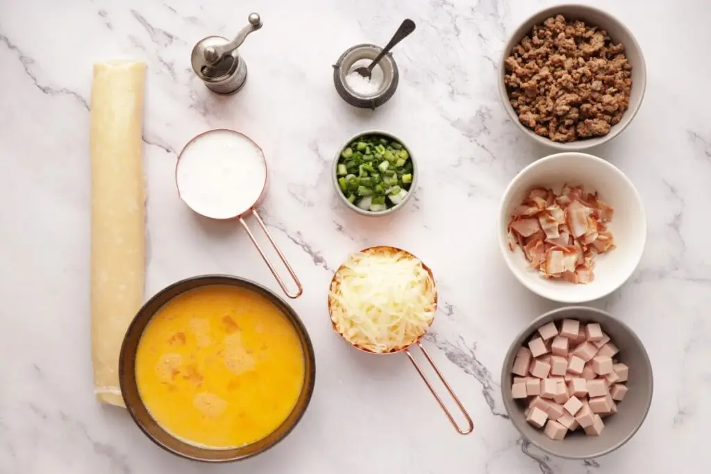 Ingredients for Meat Lover’s Quiche