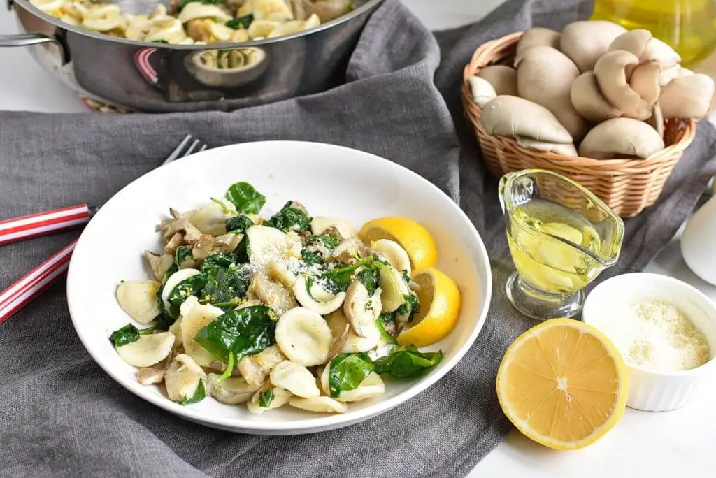 Oyster Mushroom and Spinach Orecchiette