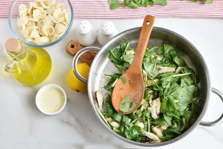 Step 3 - Oyster Mushroom and Spinach Orecchiette