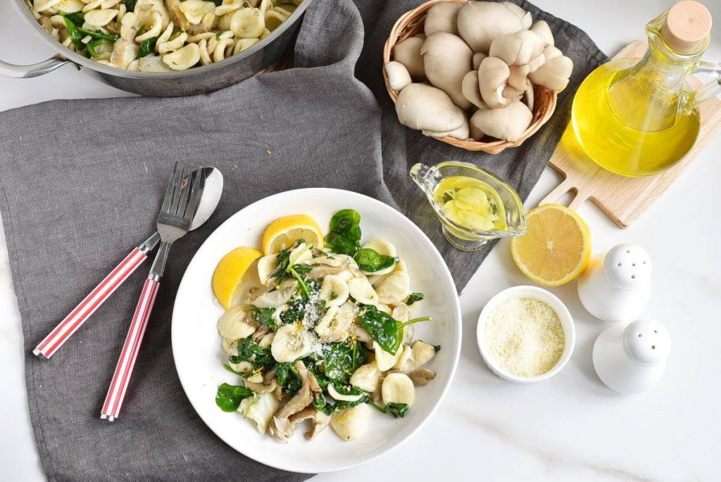How to serve Oyster Mushroom and Spinach Orecchiette