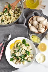 Oyster Mushroom and Spinach Orecchiette