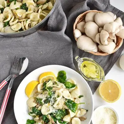Oyster Mushroom and Spinach Orecchiette Recipes–Homemade Oyster Mushroom and Spinach Orecchiett –Easy Oyster Mushroom and Spinach Orecchiette