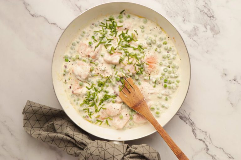 Step 4 - Pasta with Salmon & Peas