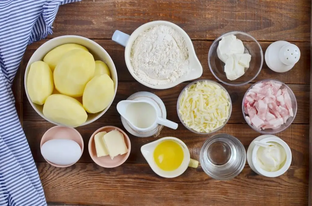 Ingredients for Cheesy Potato Pierogi (Vareniki)