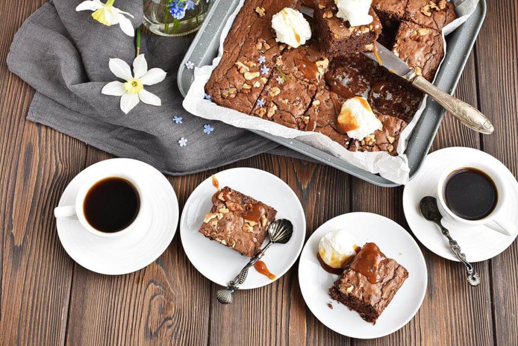 How to serve Salted Chocolate & Hazelnut Brownies