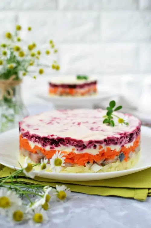 Layered herring salad