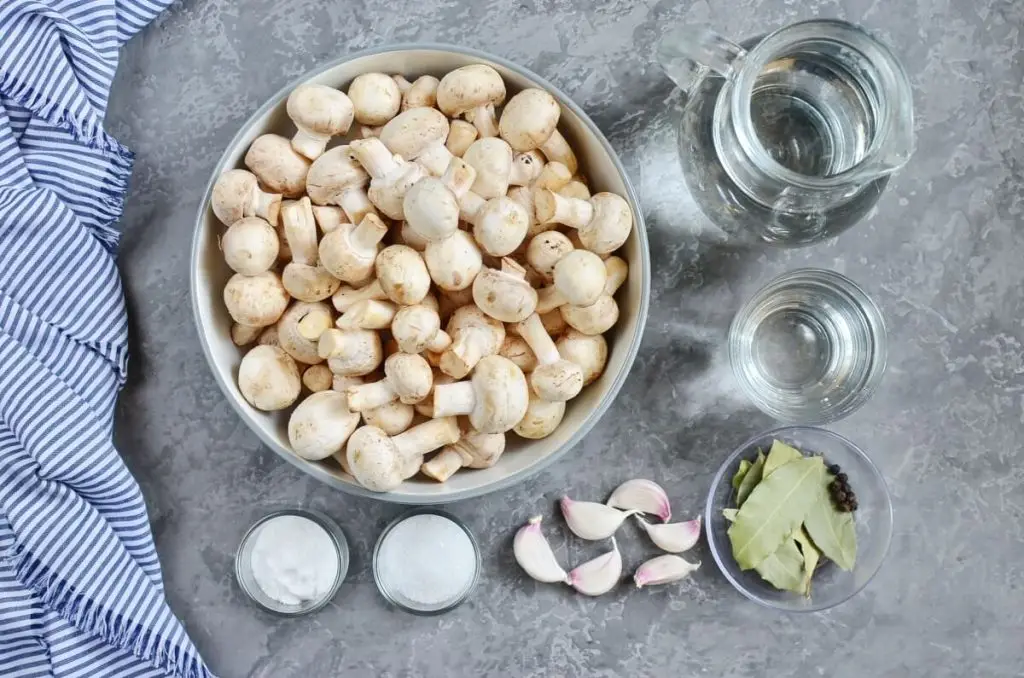Ingredients for So Easy Pickled Mushrooms