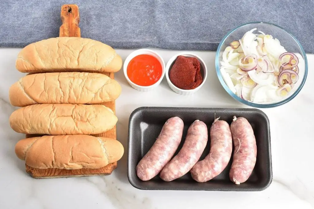 Ingredients for Sweet Chili Dogs