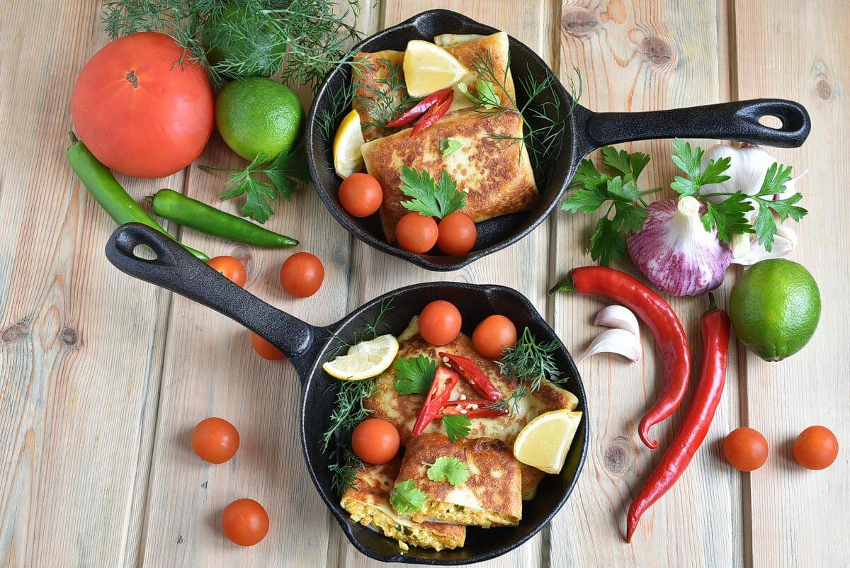 Vegetable Cheese Crepes
