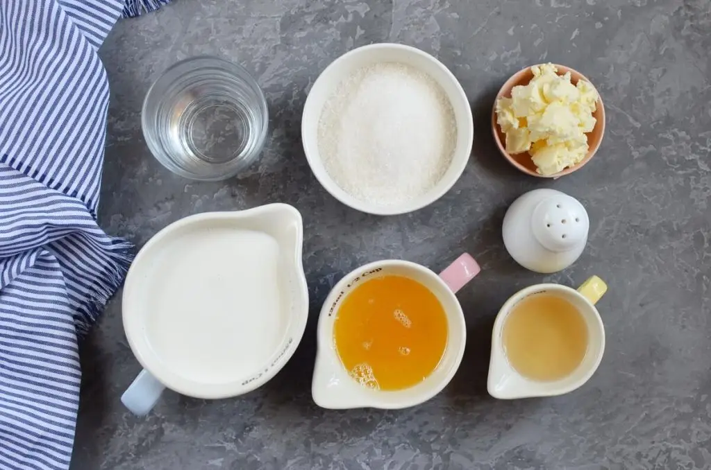 Ingredients for Whiskey Caramel Sauce