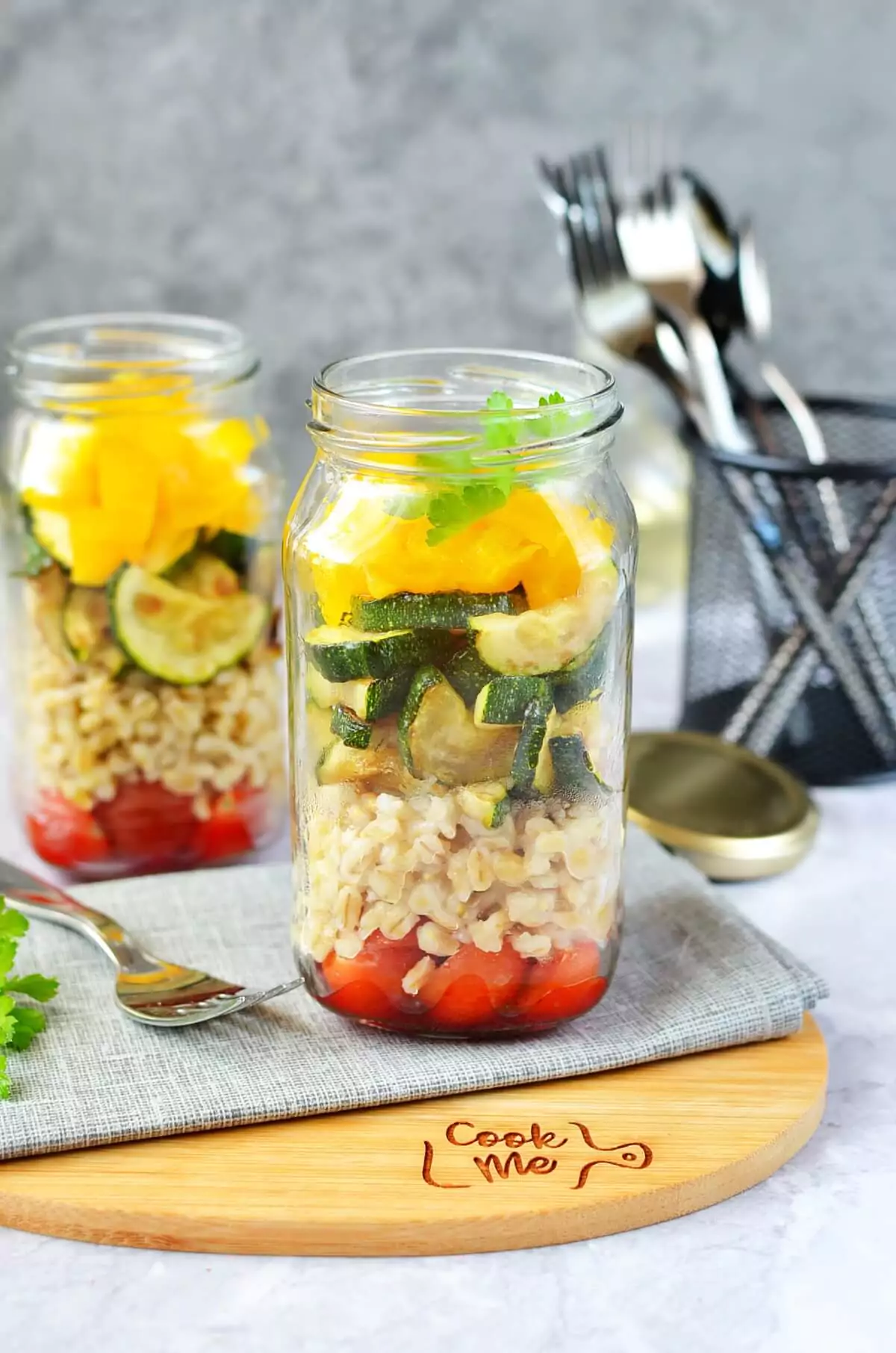 Barley & Zucchini Jar Salad